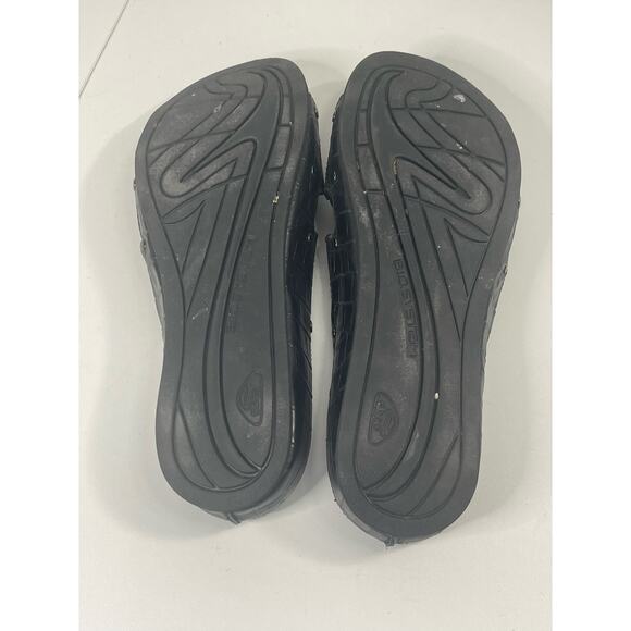 Abeo Slide Dtyke  Black Leather Neutral Tan Comfort Sandals Women’s Sz 11 - Picture 6 of 6